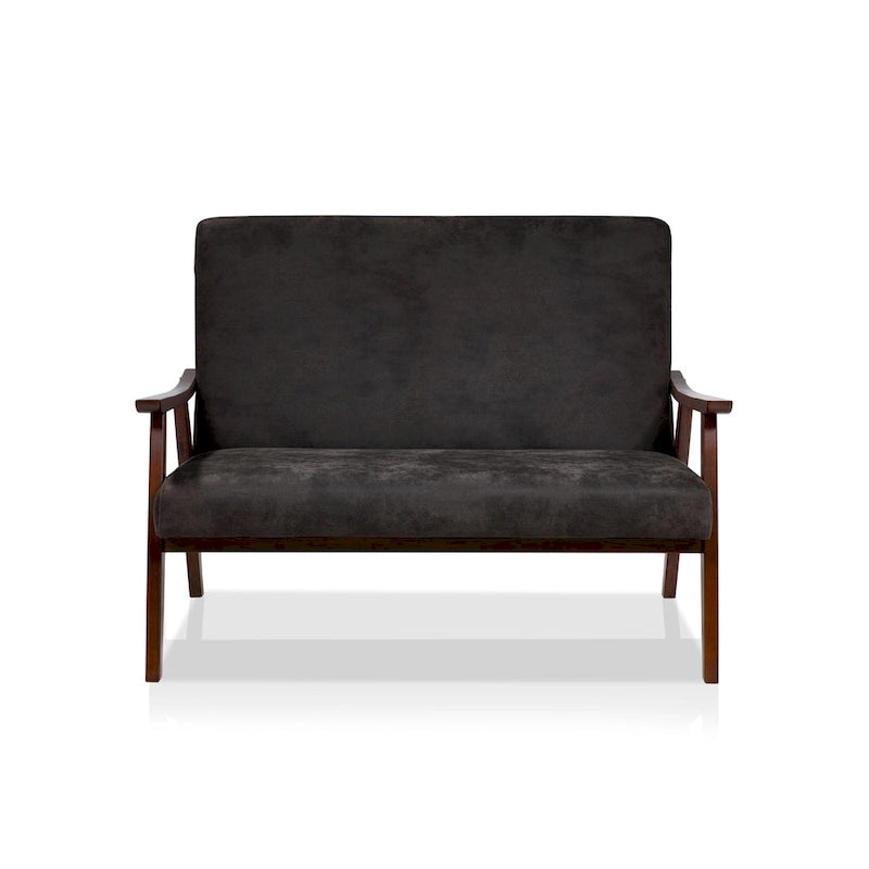 Zeitgemäße Zweisitzerbank aus Kunstleder „Balf“ von Furniture of America