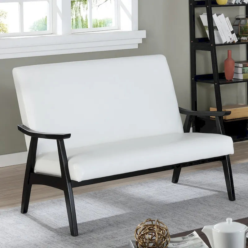 Zeitgemäße Zweisitzerbank aus Kunstleder „Balf“ von Furniture of America