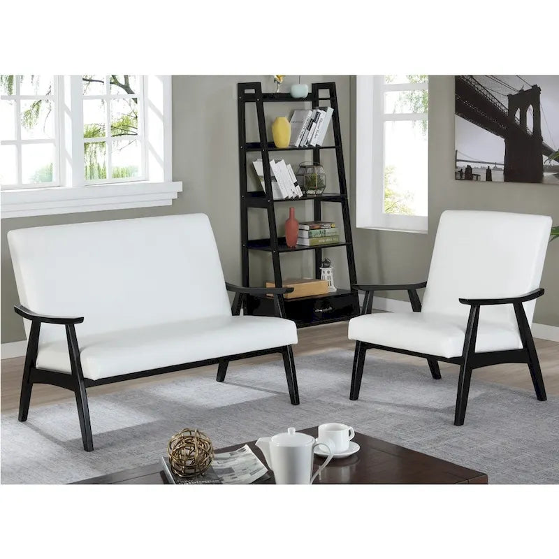 Zeitgemäße Zweisitzerbank aus Kunstleder „Balf“ von Furniture of America