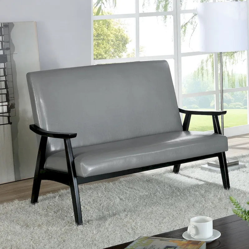Zeitgemäße Zweisitzerbank aus Kunstleder „Balf“ von Furniture of America