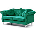 Hollywood 68 inç kadife Chesterfield iki kişilik koltuk, 2 dekoratif yastıklı - 68L x 35W x 34H
