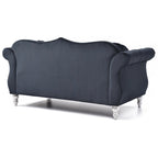 Hollywood 68 inç kadife Chesterfield iki kişilik koltuk, 2 dekoratif yastıklı - 68L x 35W x 34H