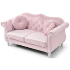 Hollywood 68 inç kadife Chesterfield iki kişilik koltuk, 2 dekoratif yastıklı - 68L x 35W x 34H