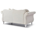 Hollywood 68 inç kadife Chesterfield iki kişilik koltuk, 2 dekoratif yastıklı - 68L x 35W x 34H