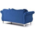 Hollywood 68 inç kadife Chesterfield iki kişilik koltuk, 2 dekoratif yastıklı - 68L x 35W x 34H
