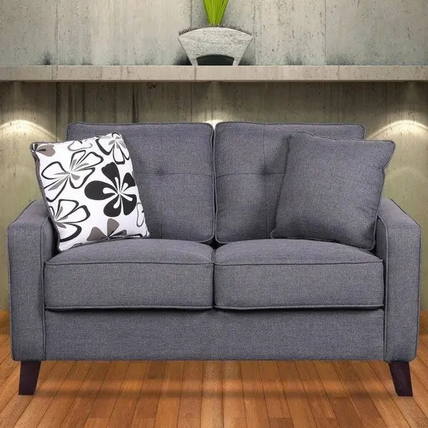 Lniana tapicerowana pikowana sofa loveseat Lillana