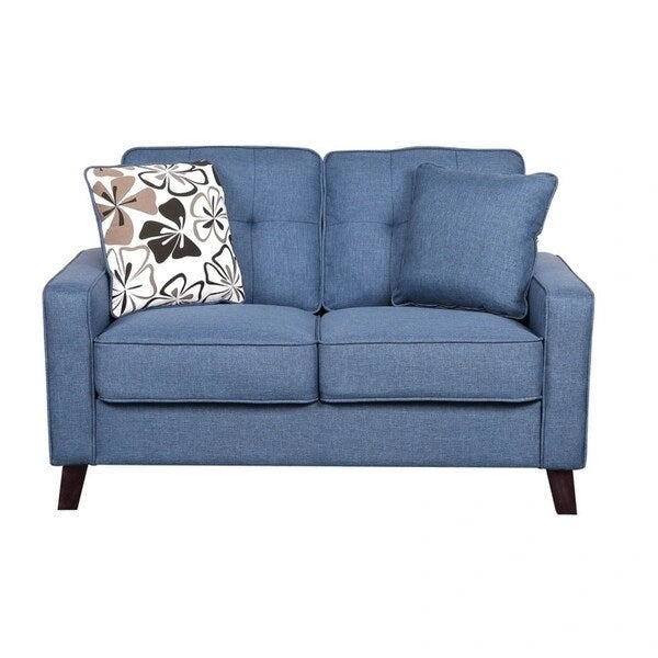 Lniana tapicerowana pikowana sofa loveseat Lillana