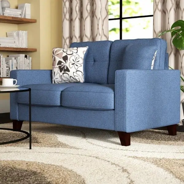 Lniana tapicerowana pikowana sofa loveseat Lillana