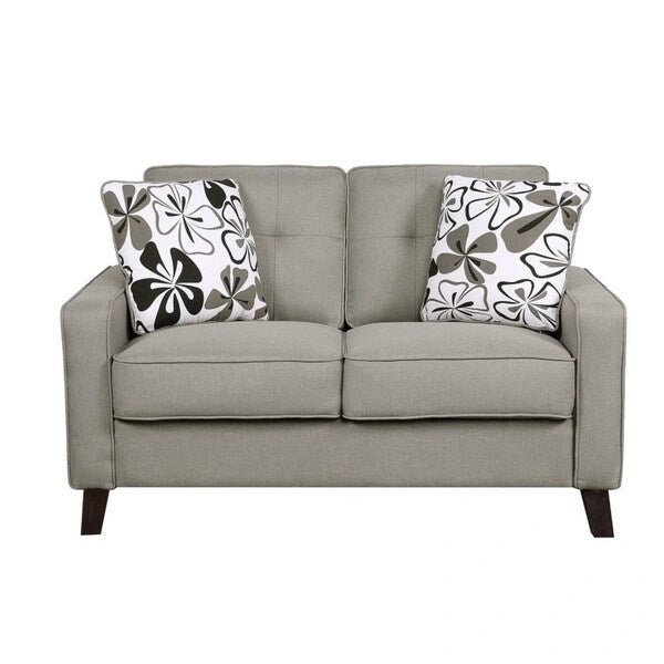 Lniana tapicerowana pikowana sofa loveseat Lillana
