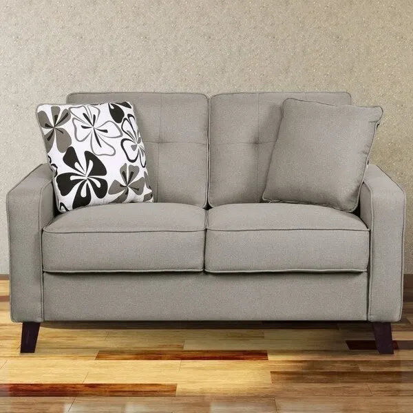 Lniana tapicerowana pikowana sofa loveseat Lillana