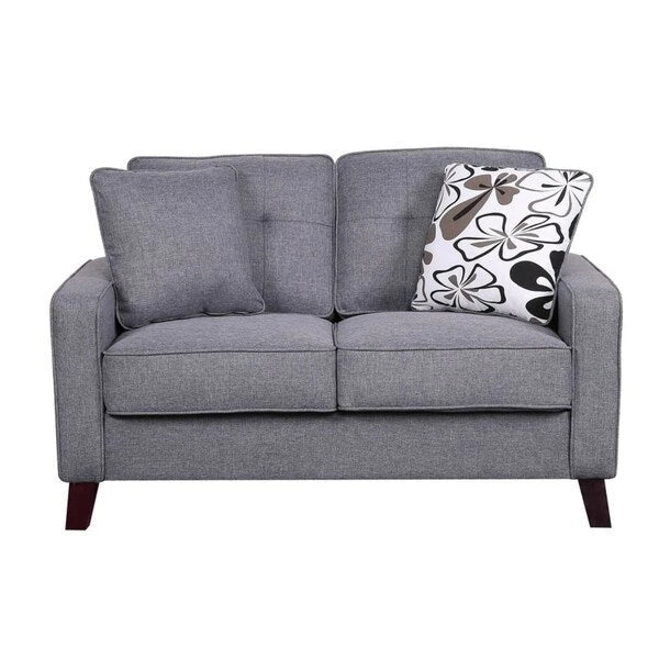 Lniana tapicerowana pikowana sofa loveseat Lillana
