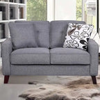 Lniana tapicerowana pikowana sofa loveseat Lillana