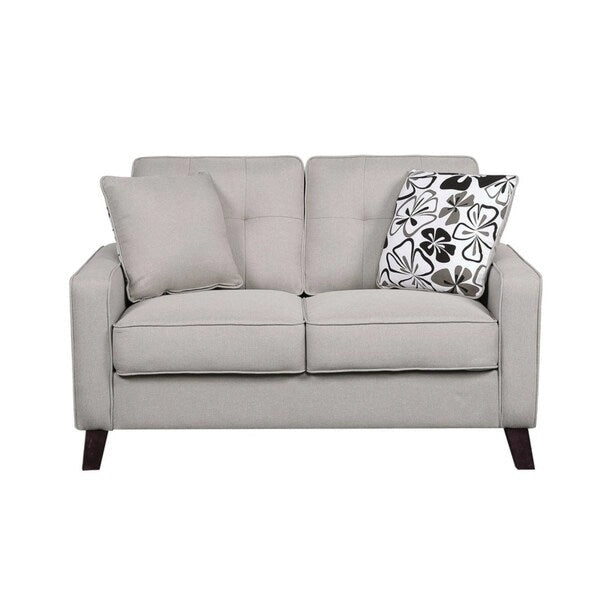 Lniana tapicerowana pikowana sofa loveseat Lillana