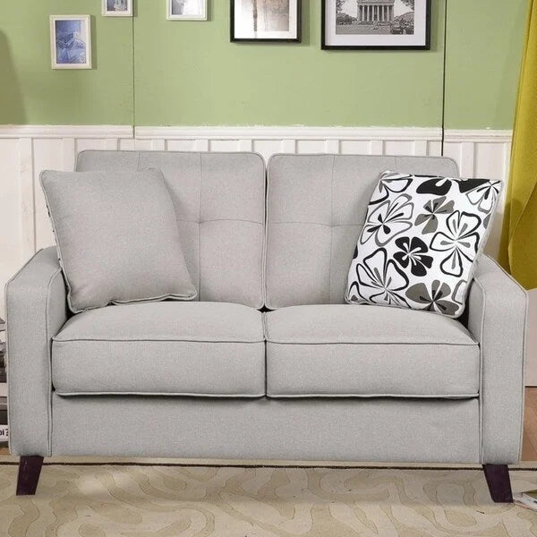 Lniana tapicerowana pikowana sofa loveseat Lillana