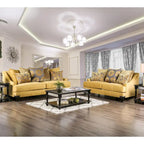 2-częściowy zestaw sofa i dwuosobowa sofa Gisc Taupe z nowoczesną tapicerką materiałową i ozdobnymi ćwiekami, Furniture of America