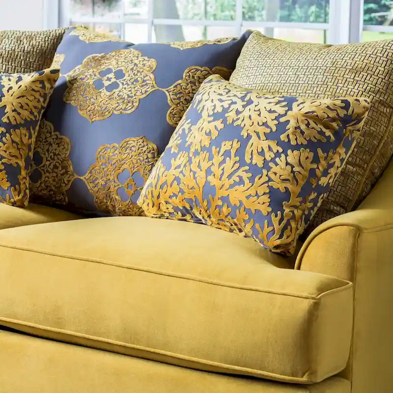 2-częściowy zestaw sofa i dwuosobowa sofa Gisc Taupe z nowoczesną tapicerką materiałową i ozdobnymi ćwiekami, Furniture of America