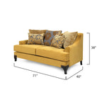 2-częściowy zestaw sofa i dwuosobowa sofa Gisc Taupe z nowoczesną tapicerką materiałową i ozdobnymi ćwiekami, Furniture of America