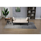 Met fluweel beklede, gecapitonneerde slaap-loveseat met armleuningen en metalen poten