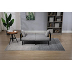 Met fluweel beklede, gecapitonneerde slaap-loveseat met armleuningen en metalen poten