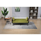 Met fluweel beklede, gecapitonneerde slaap-loveseat met armleuningen en metalen poten