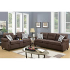 2-teiliges Sofa- und Loveseat-Set Bobkona Troy aus flauschiger Polyfaser