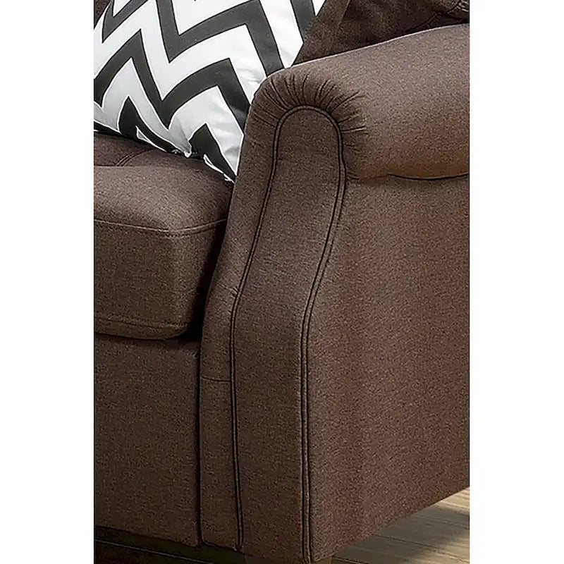 2-teiliges Sofa- und Loveseat-Set Bobkona Troy aus flauschiger Polyfaser