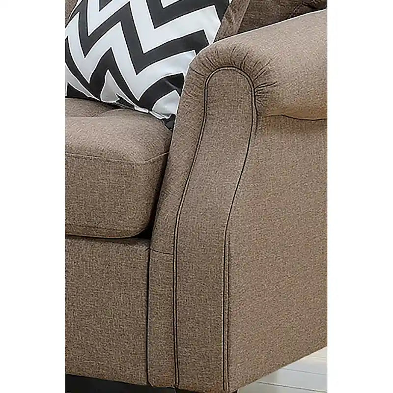 2-teiliges Sofa- und Loveseat-Set Bobkona Troy aus flauschiger Polyfaser
