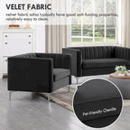 Morden Fort moderne set van 2 fauteuils en slaapbank met Dutch Velvet in grijs en ijzeren poten
