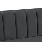 Morden Fort moderne set van 2 fauteuils en slaapbank met Dutch Velvet in grijs en ijzeren poten