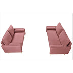 Ensemble de salon 2 pièces Villeda en velours, de style moderne du milieu du siècle