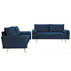 Ensemble de salon 2 pièces Villeda en velours, de style moderne du milieu du siècle