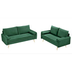 Ensemble de salon 2 pièces Villeda en velours, de style moderne du milieu du siècle