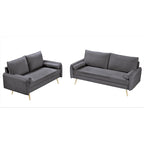 Ensemble de salon 2 pièces Villeda en velours, de style moderne du milieu du siècle