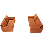Ensemble de salon 2 pièces Villeda en velours, de style moderne du milieu du siècle