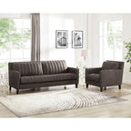 Ensemble Hydeline Ennis en cuir pleine fleur, canapé et fauteuil – canapé, fauteuil