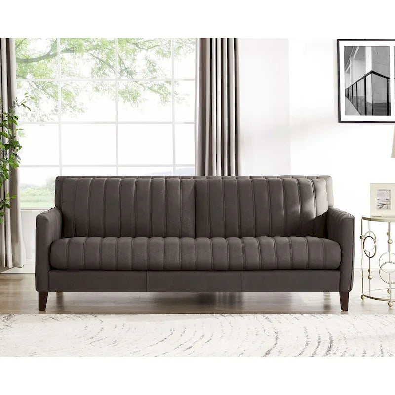 Ensemble Hydeline Ennis en cuir pleine fleur, canapé et fauteuil – canapé, fauteuil