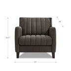 Ensemble Hydeline Ennis en cuir pleine fleur, canapé et fauteuil – canapé, fauteuil