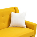 Modern Curved 63 Button Tufted Upholstered Loveseat with 2 Pillows