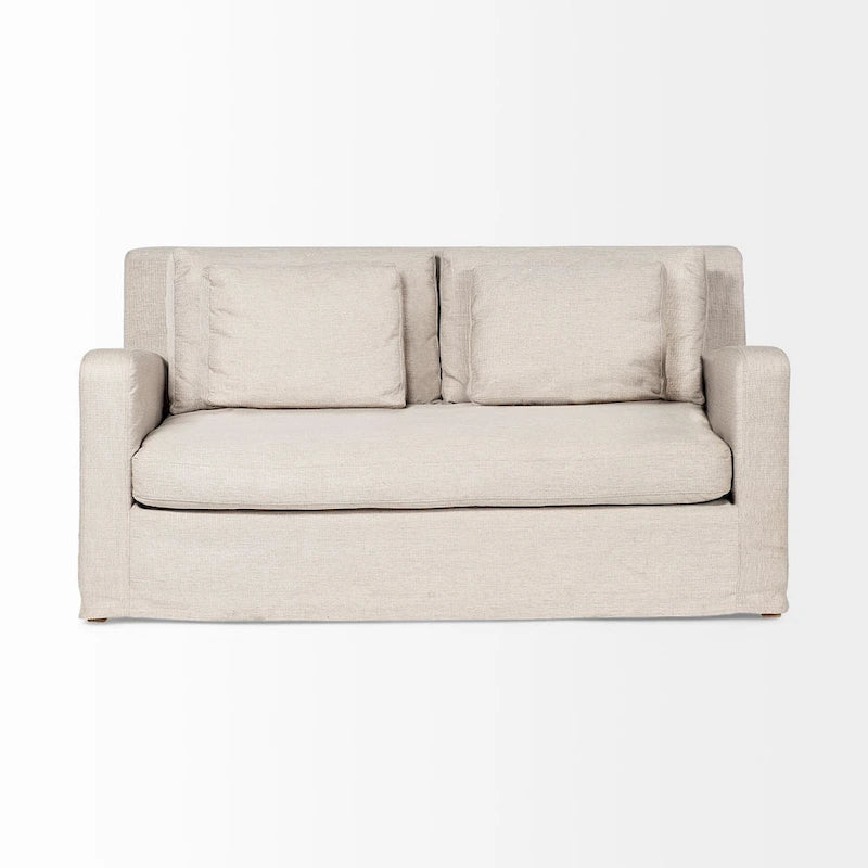 Sofá de dos plazas con funda beige Denly I