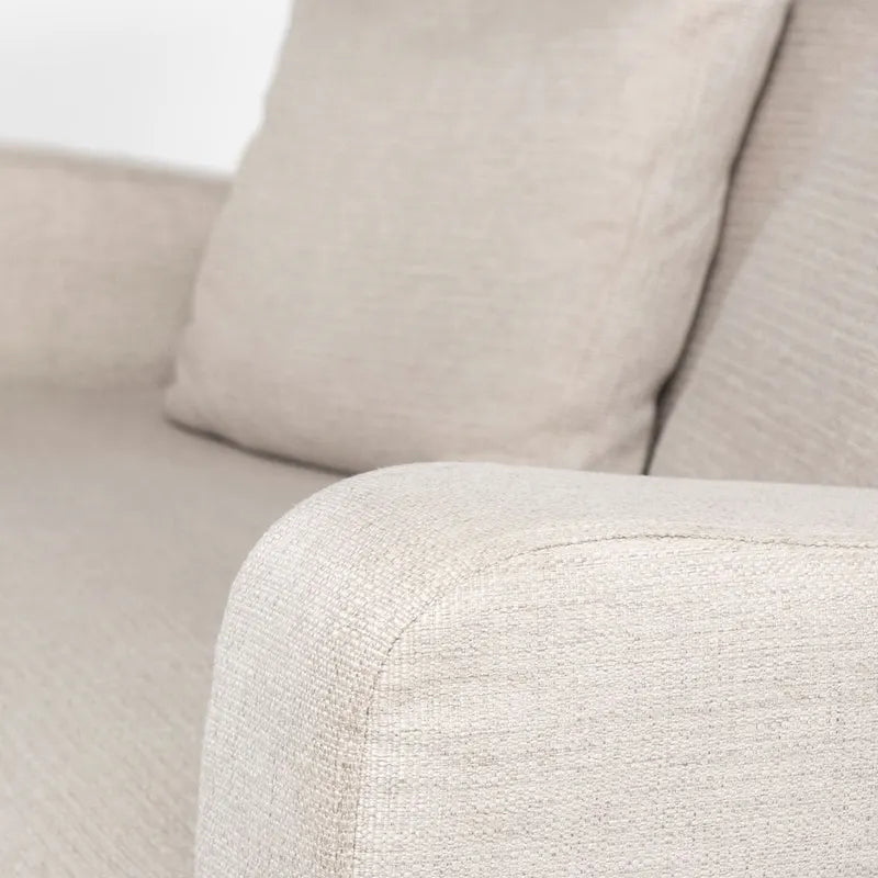 Sofá de dos plazas con funda beige Denly I