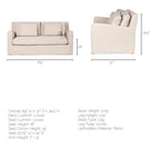 Sofá de dos plazas con funda beige Denly I