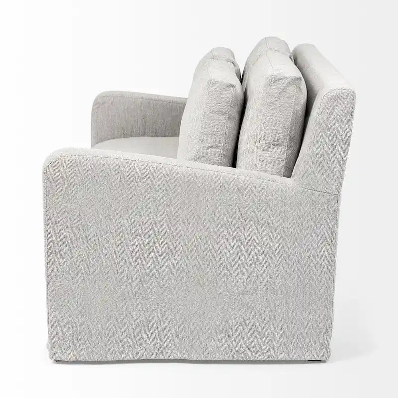 Sofá de dos plazas con funda beige Denly I