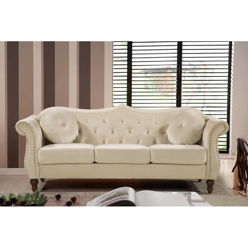 Conjunto de sala Chesterfield Carbon Classic con tachuelas, de 2 piezas