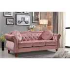 Conjunto de sala Chesterfield Carbon Classic con tachuelas, de 2 piezas
