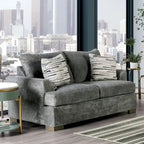 Furniture of America Nort Geçiş Tarzı Kumaş Döşemeli, Dışa Açılan Kollu 2 Parçalı Kanepe Takımı