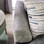 Furniture of America Nort Geçiş Tarzı Kumaş Döşemeli, Dışa Açılan Kollu 2 Parçalı Kanepe Takımı