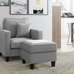 2-teiliges Georgia-Akzentsessel-Set mit Hocker