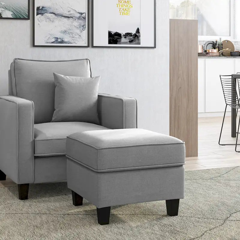 2-teiliges Georgia-Akzentsessel-Set mit Hocker