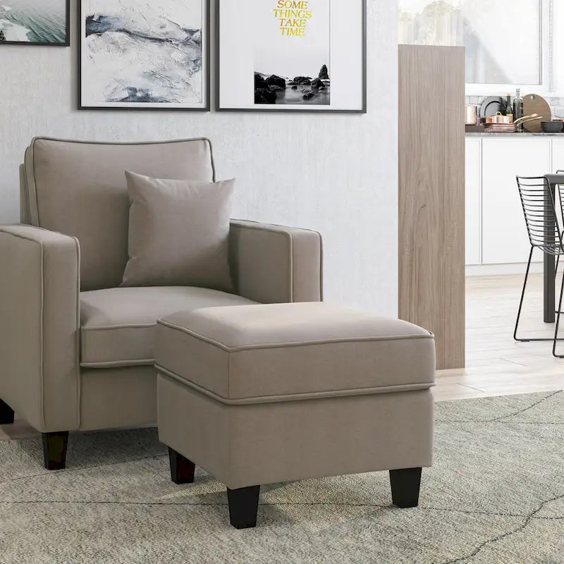 2-teiliges Georgia-Akzentsessel-Set mit Hocker