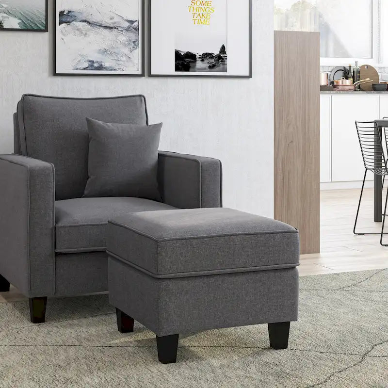 2-teiliges Georgia-Akzentsessel-Set mit Hocker